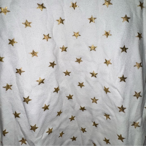 Faded Glory Women's LG 12-14 White Gold Star Print Long Sleeve T-Shirt Top NWT - Picture 6 of 14